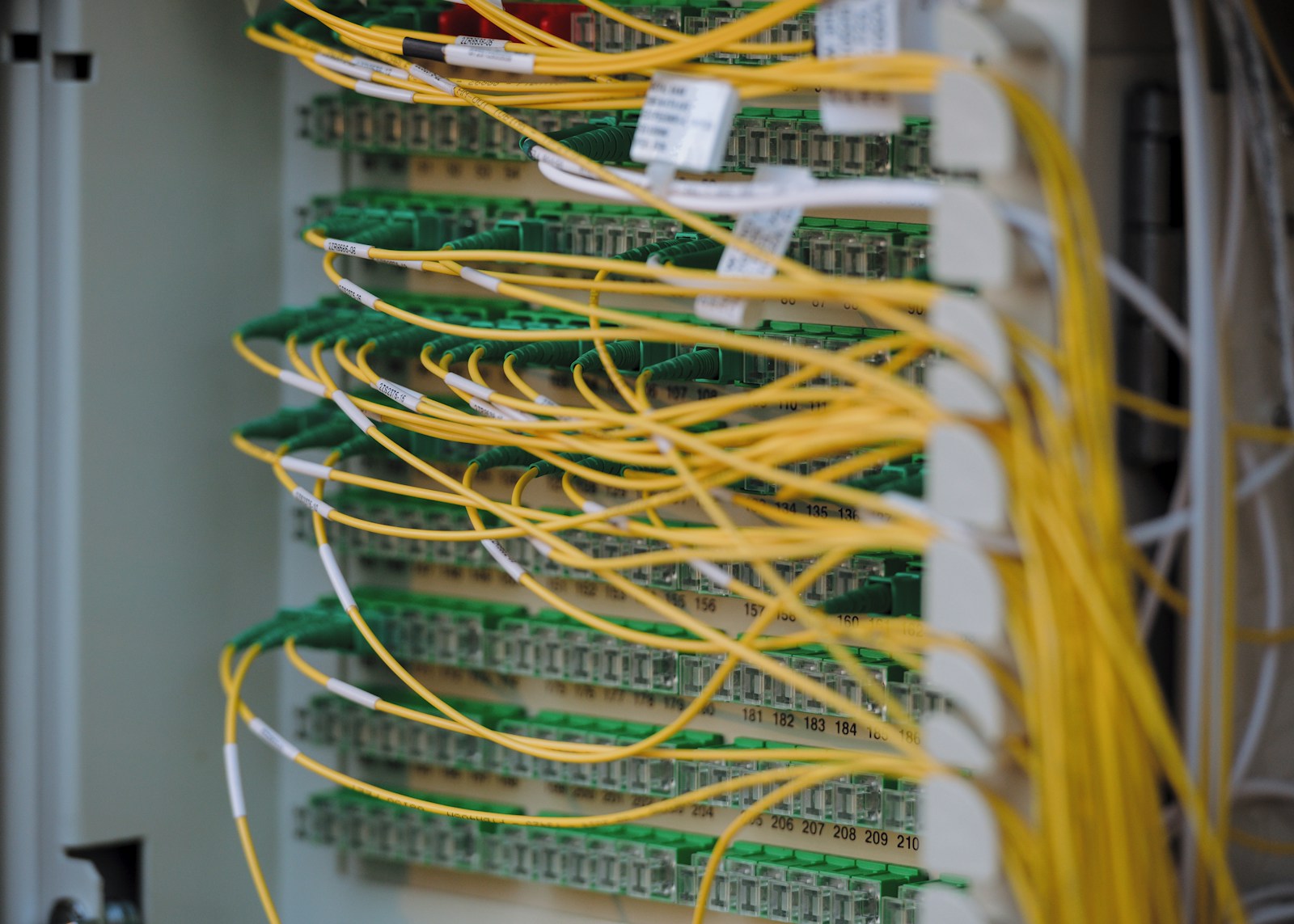 Rows of servers in a data centre