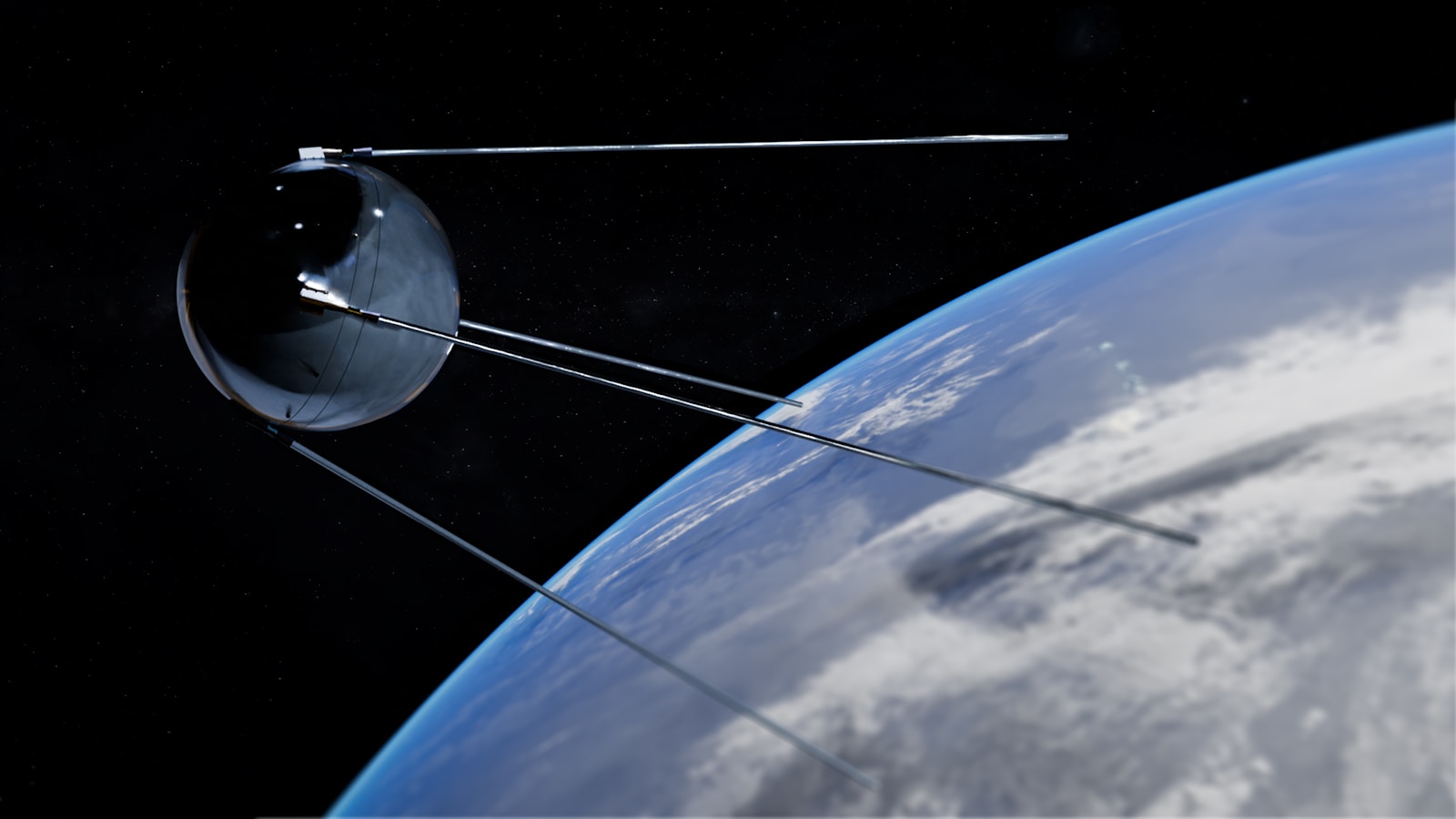 Satellite in orbit above Earth